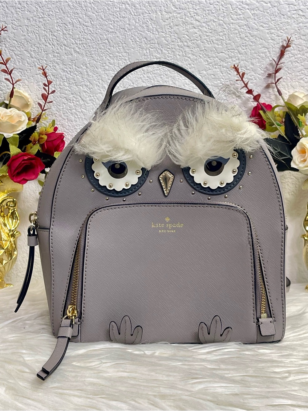 EUC Kate Spade Novelty Gray Owl Backpack